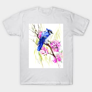 Blue Jay and Cherry Blossom T-Shirt